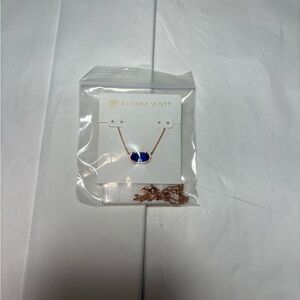Kendra Scott Cobalt Blue and Rose Gold Eliza Necklace